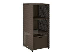 Armário de arrumação para jardim 50x55x115 cm vime PE castanho