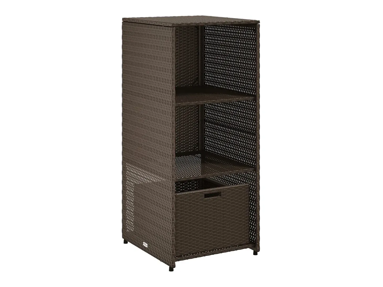 Armário de arrumação para jardim 50x55x115 cm vime PE castanho