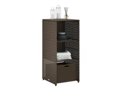 Armário de arrumação para jardim 50x55x115 cm vime PE castanho