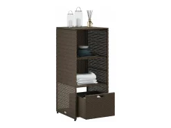 Armário de arrumação para jardim 50x55x115 cm vime PE castanho