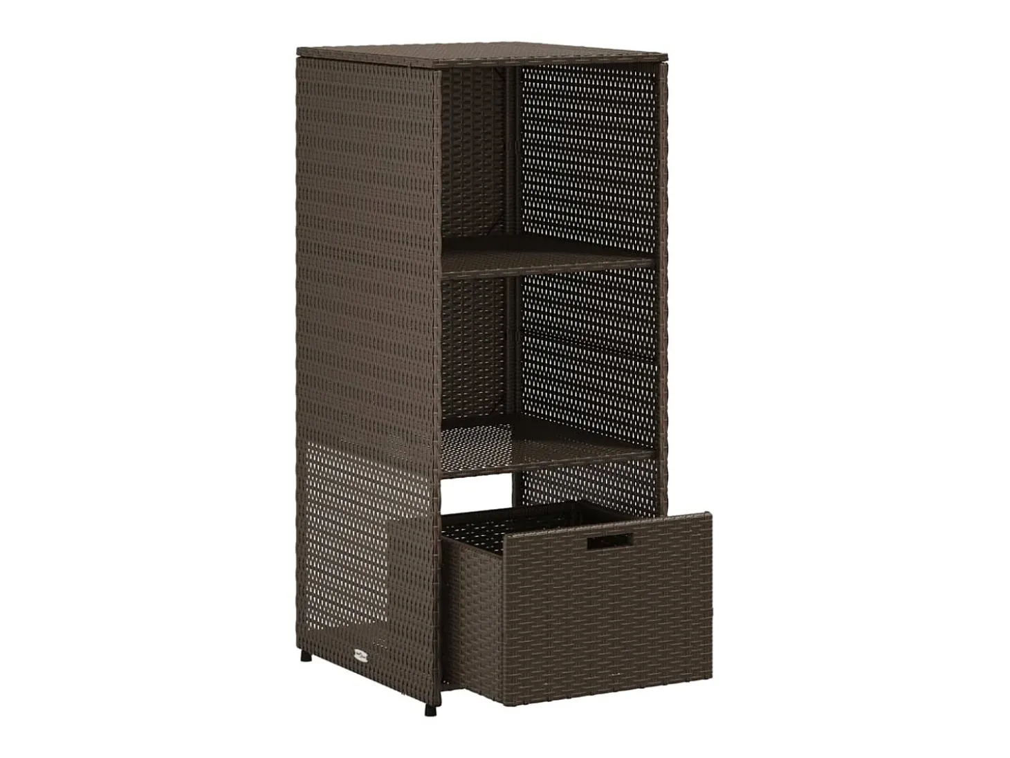 Armário de arrumação para jardim 50x55x115 cm vime PE castanho