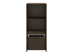 Armário de arrumação para jardim 50x55x115 cm vime PE castanho