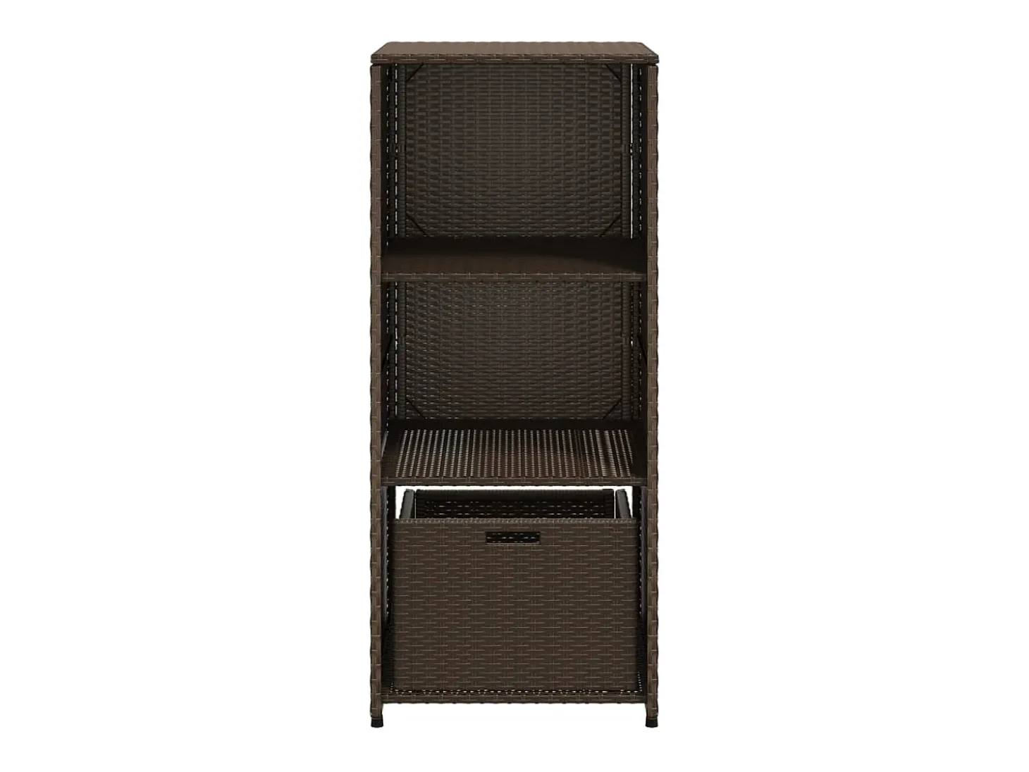 Armário de arrumação para jardim 50x55x115 cm vime PE castanho