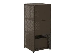 Armário de arrumação para jardim 50x55x115 cm vime PE castanho