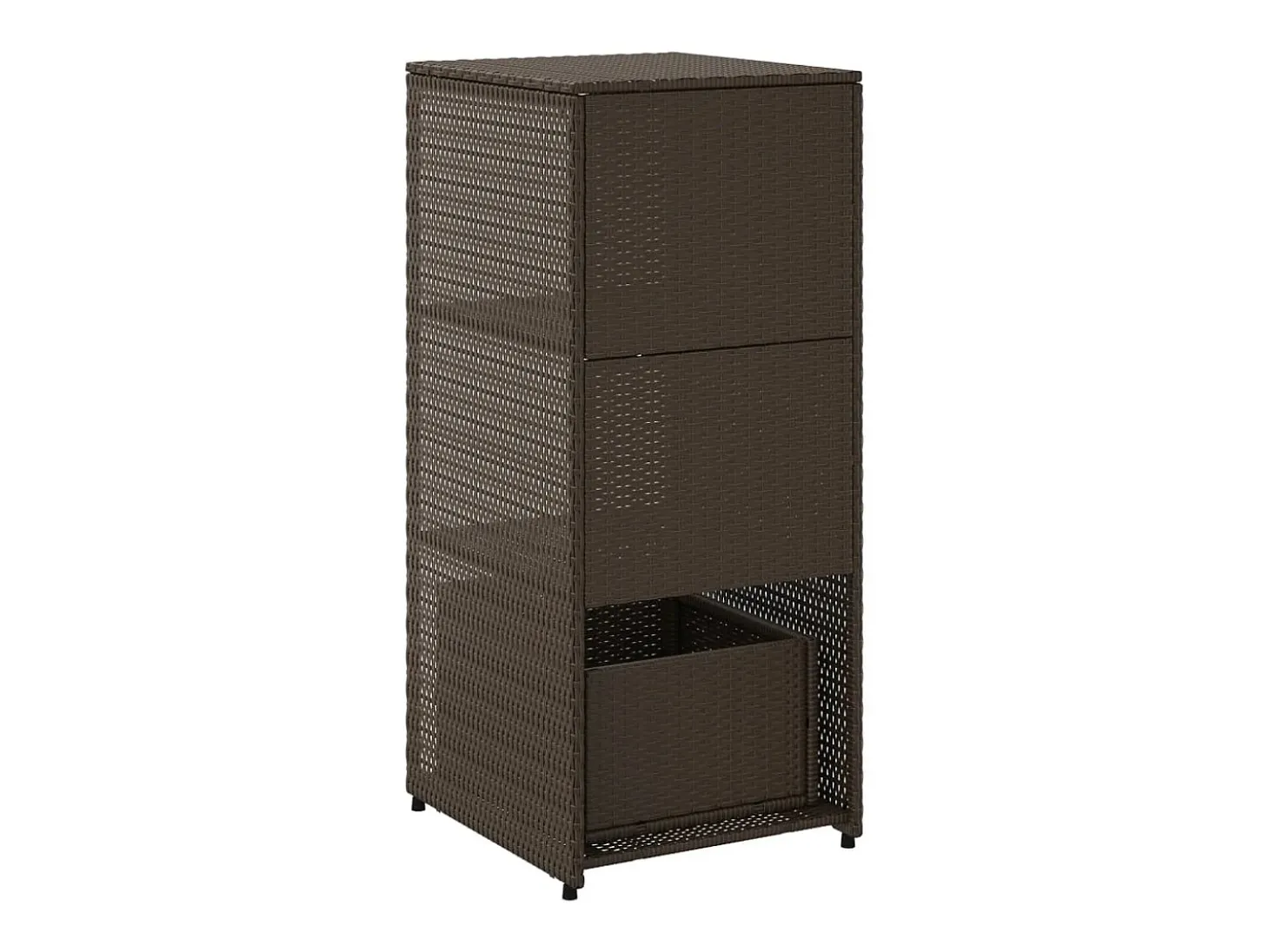 Armário de arrumação para jardim 50x55x115 cm vime PE castanho