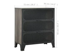 Armário de arrumação 72x36x82 cm metal e MDF cinzento