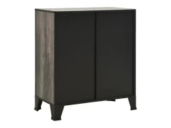 Armário de arrumação 72x36x82 cm metal e MDF cinzento