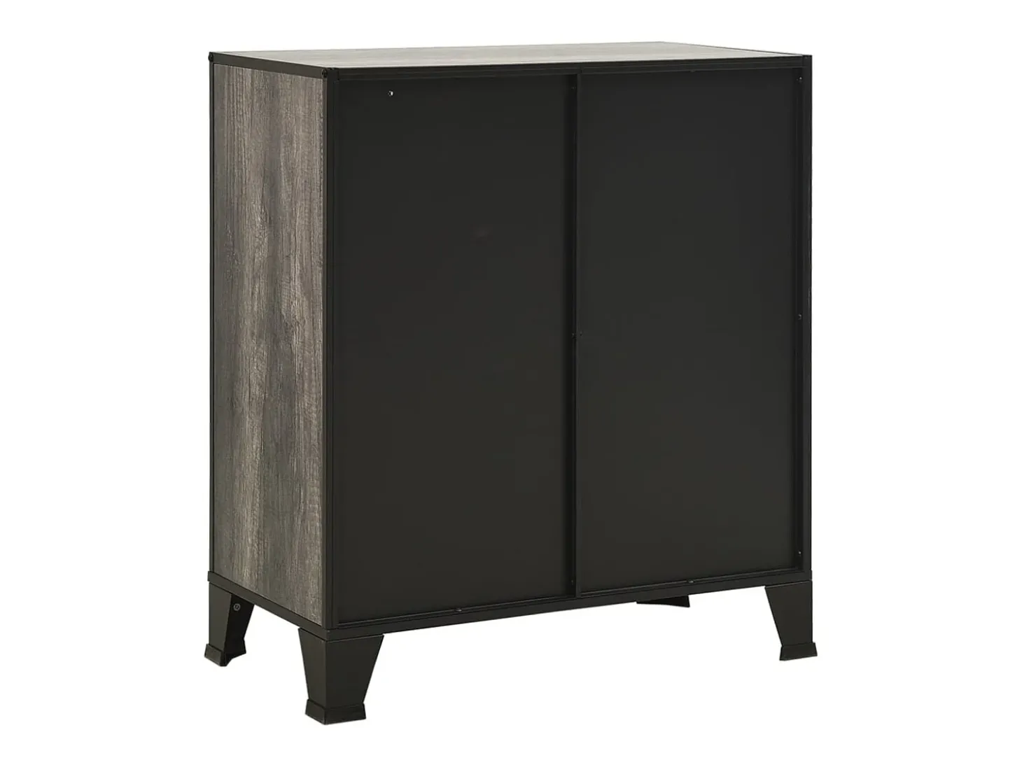 Armário de arrumação 72x36x82 cm metal e MDF cinzento