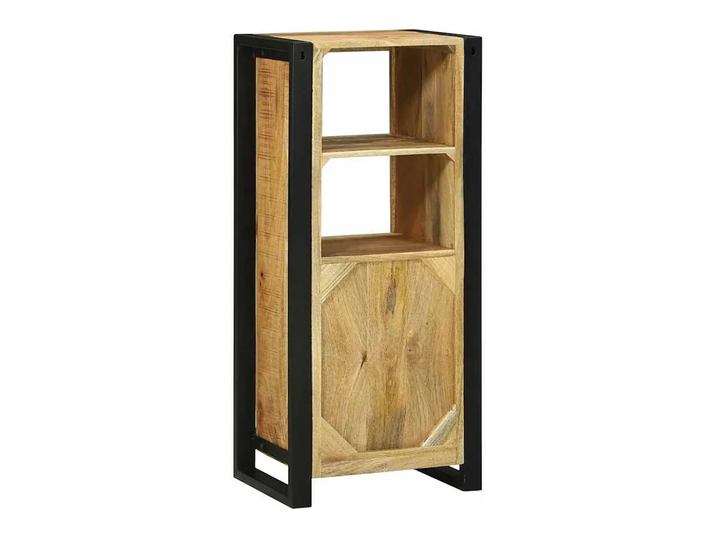Armário de Banheiro com porta Castanho Madeira de manga maciça