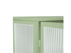 Armário de banheiro com porta dupla, para roupas de cama, cozinha e sala de estar, com suporte para toalhas, verde.