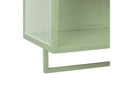 Armário de banheiro com porta dupla, para roupas de cama, cozinha e sala de estar, com suporte para toalhas, verde.