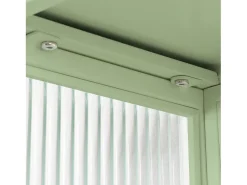 Armário de banheiro com porta dupla, para roupas de cama, cozinha e sala de estar, com suporte para toalhas, verde.