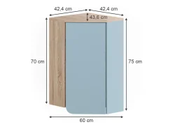 Armário de banheiro sonoma/azul 42.4x42.4x75 karen
