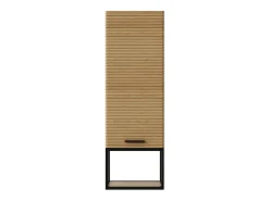Armário de banheiro suspenso estriado com nicho - Natural claro - H104 cm - SARONE