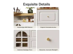 Armário de bar giratório - 204 x 39 x 104 cm - com 2 gavetas + 1 porta + 3 prateleiras para lanches - MDF - branco