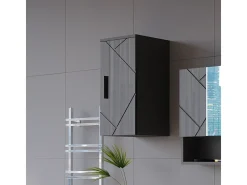 Armário de casa de banho antracite alto brilho 30x24x59 irma