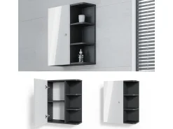 Armário de casa de banho branco alto brilho 47.2x20.8x59.2 fynn