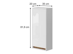 Armário de casa de banho branco alto brilho/carvalho goldkraft 81.6x20x35 detmold