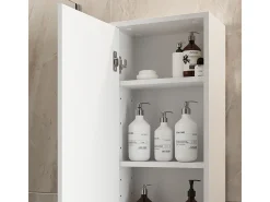 Armário de casa de banho branco alto brilho/carvalho goldkraft 81.6x20x35 detmold