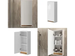 Armário de casa de banho branco alto brilho/carvalho goldkraft 81.6x20x35 detmold