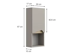 Armário de casa de banho cinzento-bege 30x17x67 marelle