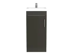 Armário de casa de banho com lavatório Madrid, com armário de arrumação, 88 cm X 40 cm X 33 cm , Preto