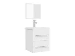 Armário de casa de banho com espelho 41x38,5x48 cm branco