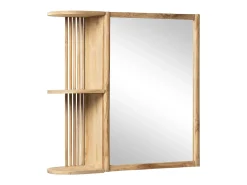 Armário de casa de banho de parede em teca com espelho - C. 65 x L. 20 x A. 65 cm - CIMAHI