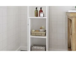 Armário de casa de banho derivados de madeira branco