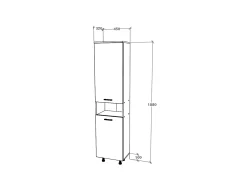 Armário de casa de banho haaus Dax, com cesto para roupa, branco, 45 x 32 x 188 cm