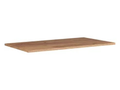 Armário de casa de banho ranhurado FLOW 140 cm branco com estante e tampo carvalho dourado