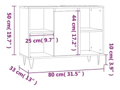 Armário de casa de banho 80x33x60 cm derivados madeira branco