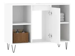Armário de casa de banho 80x33x60 cm derivados madeira branco