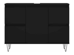 Armário de casa de banho 80x33x60 cm derivados de madeira preto
