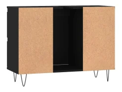 Armário de casa de banho 80x33x60 cm derivados de madeira preto