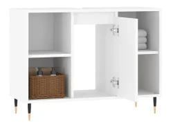 Armário de casa de banho 80x33x60 cm derivados madeira branco