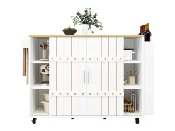Armário de cozinha com porta - 110 x 42 x 90 cm - carrinho de cozinha com 3 gavetas - MDF - Branco