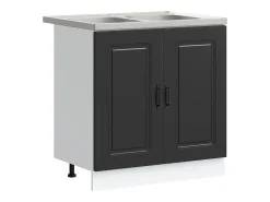 Armário de Cozinha com porta Kalmar Preto 80 x 46 x 81,5 cm