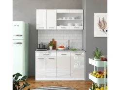 Armário de cozinha para sótão inclinado branco alto brilho 80x46x81.6 r-line