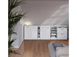 Armário de cozinha para sótão inclinado branco alto brilho 80x46x81.6 r-line