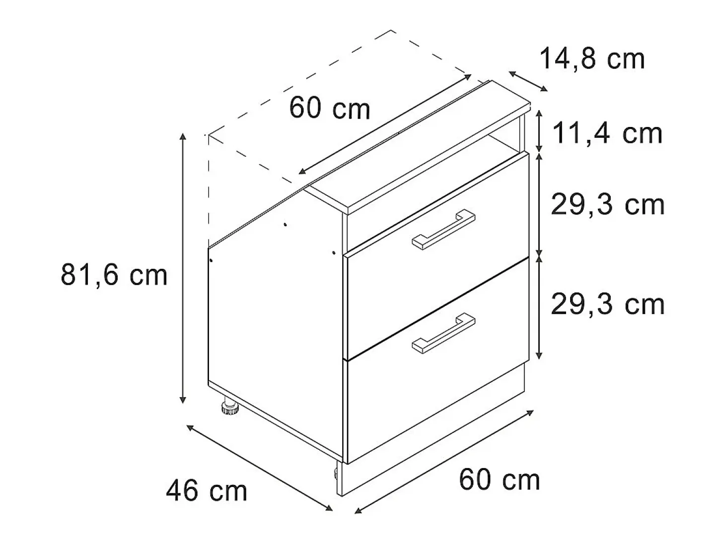 Armário de cozinha para sótão inclinado sonoma 60x46x81.6 r-line