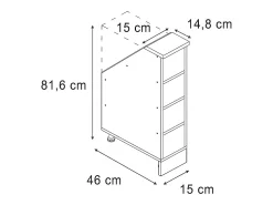 Armário de cozinha para sótão inclinado carvalho goldkraft 15x46x81.6 r-line