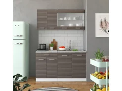 Armário de cozinha para sótão inclinado cinza nobre 210x46x81.6 r-line