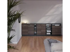 Armário de cozinha para sótão inclinado cinza nobre 60x46x81.6 r-line