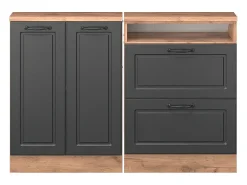 Armário de cozinha para sótão inclinado casa de campo antracite 120x46x81.6 r-line