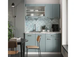 Armário de cozinha para sótão inclinado azul-cinza 60x46x81.6 r-line