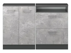 Armário de cozinha para sótão inclinado betão 120x46x81.6 r-line