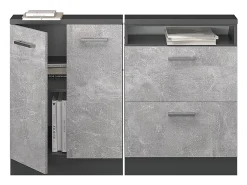 Armário de cozinha para sótão inclinado betão 120x46x81.6 r-line