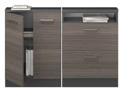 Armário de cozinha para sótão inclinado cinza nobre 120x46x81.6 r-line