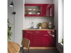 Armário de cozinha para sótão inclinado vermelho alto brilho 60x46x81.6 r-line